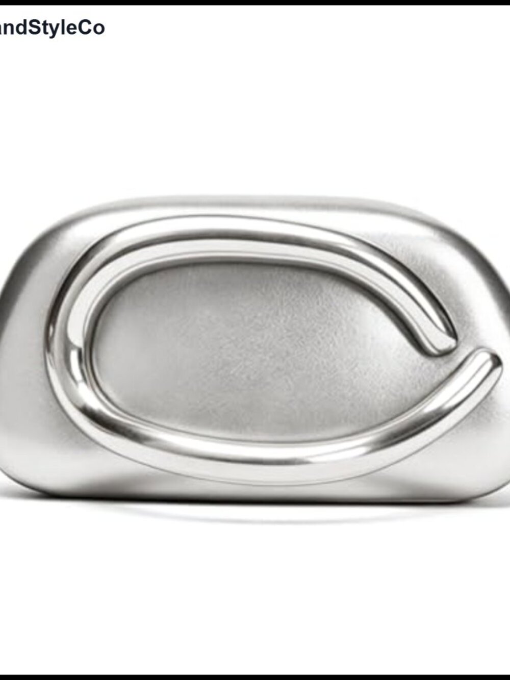Faux Leather Evening Clutch with Chain Strap Round Vintage Metal Handle